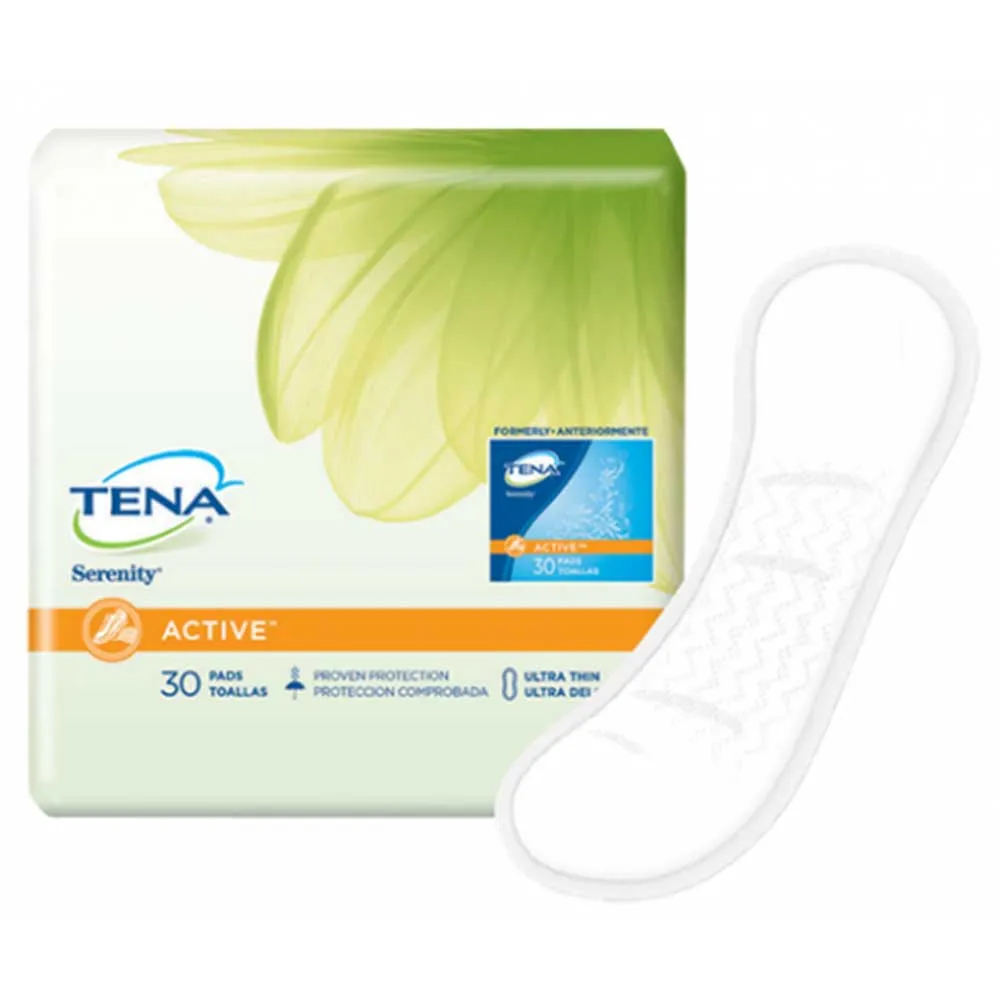 TENA Intimates 46500 Active Ultra Thin Light Absorbency Pads, Pack of 30 _x000D_