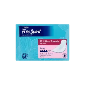 12-Pack of Tesco Free Spirit Ultra Long Towels