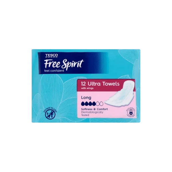 12-Pack of Tesco Free Spirit Ultra Long Towels