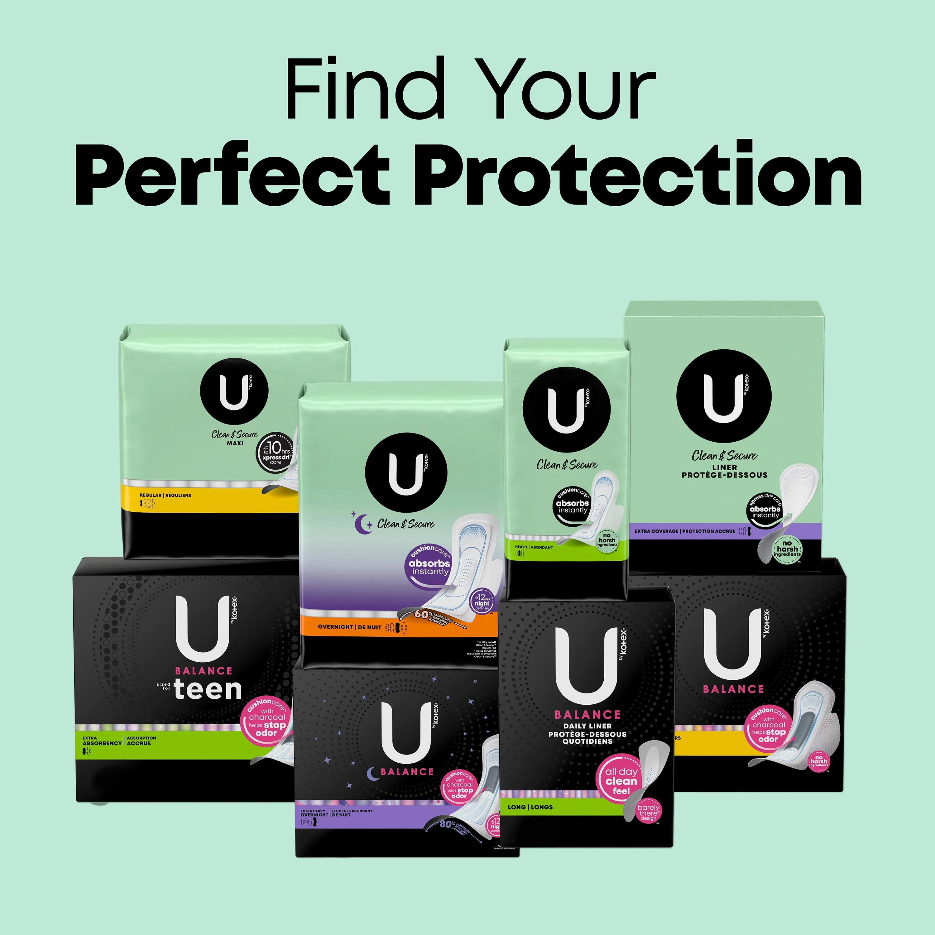 U by Kotex Clean & Secure Ultra Thin Pads with Wings, Heavy Absorbency, 32 Count