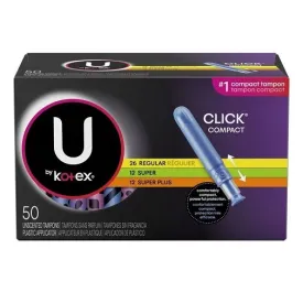 U BY KOTEX CLICK TAMPONS VARIETY PACK UNSCENTED 50 COUNT