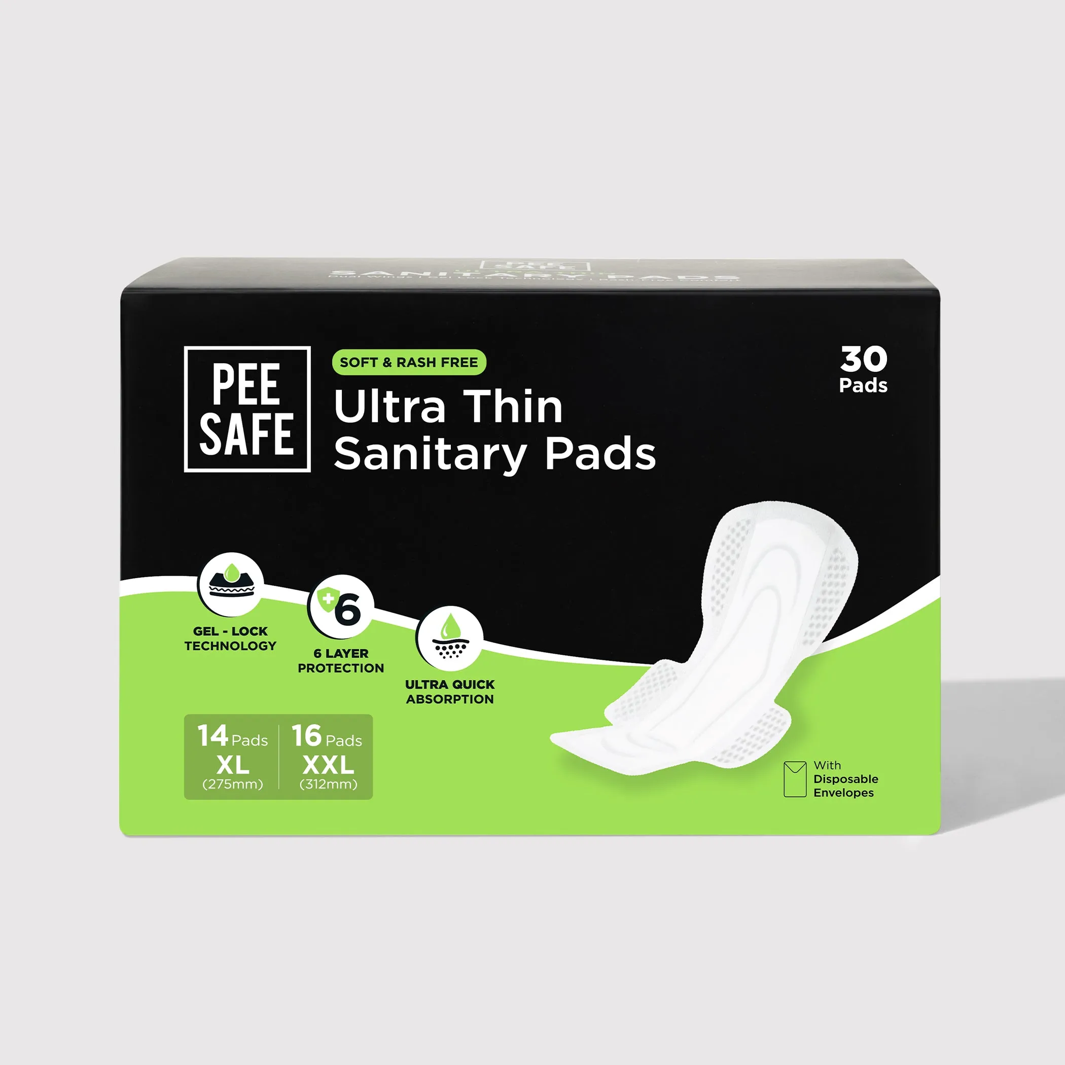 Ultra Thin Sanitary Pad  (14 XL & 16 XXL) - Pack of 30