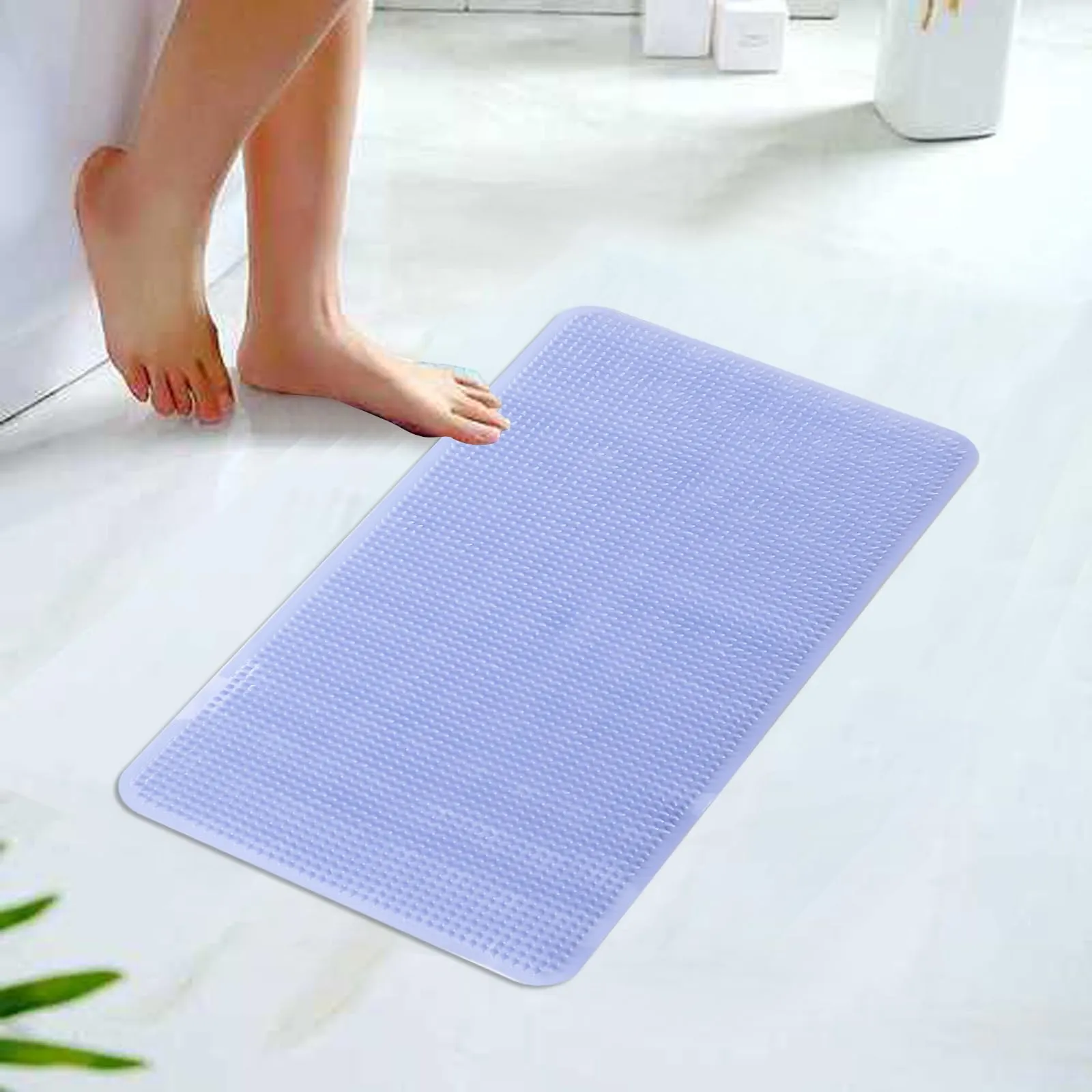 UMAI X SAVYA Home Diatom Mud Bathroom Floor Mat PVC/Non-Slip & Soft/Light Weight Mat for Living Room, Anti Skid Mat for Bathroom Floor/Shower Mat/Multipurpose Mat (Grey) (Blue)