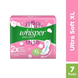 Whisper Sanitary Pads - Ultra Soft XL Wings 6 Pads